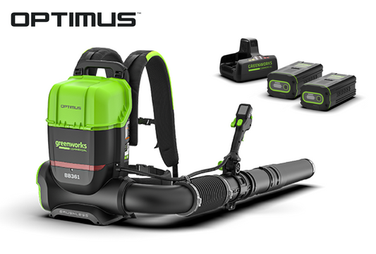 Optimus 82V 755 CFM Dual-Port Backpack Blower with (2) 8Ah Batteries and Dual Port Charger | BB361-82DP