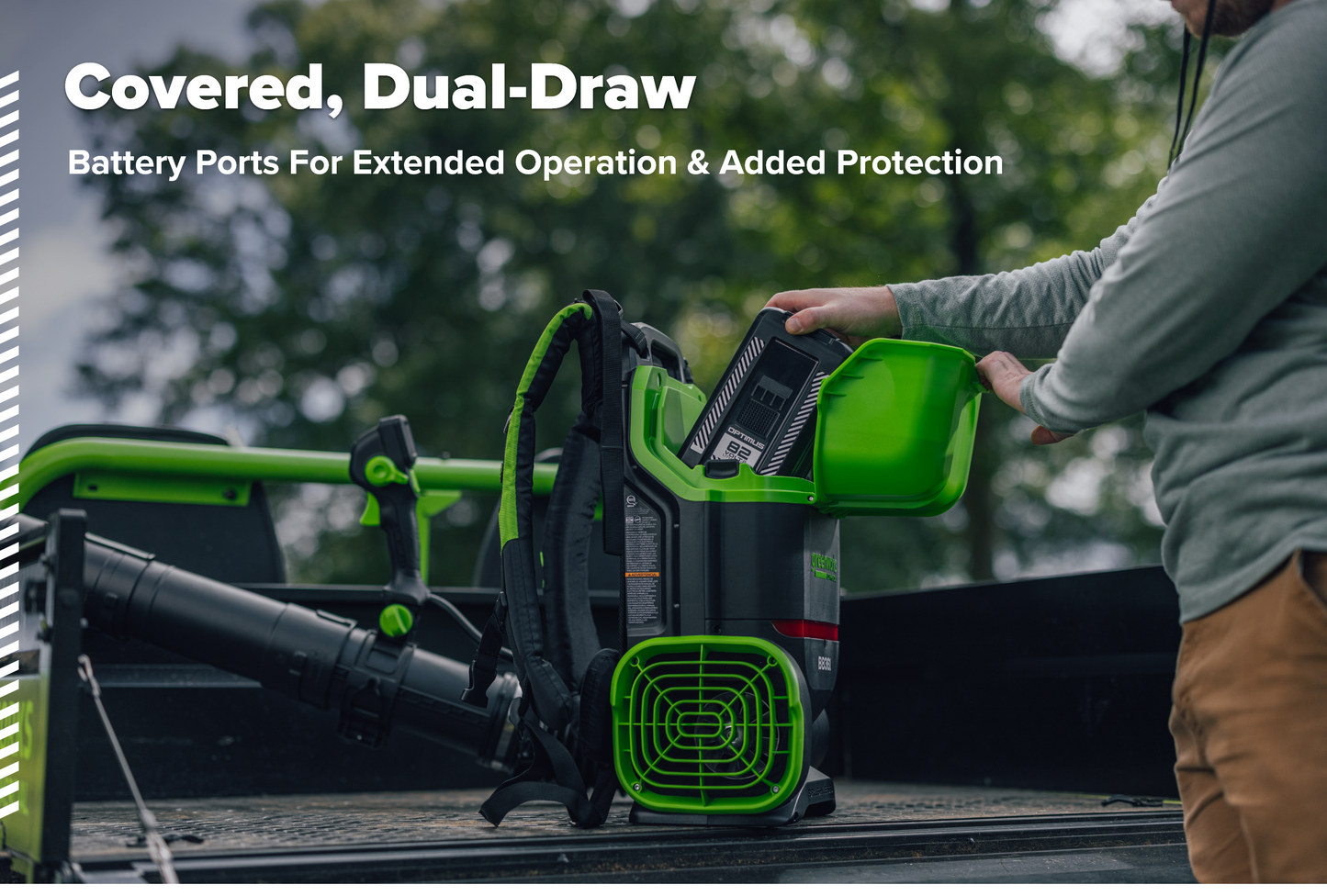 OPTIMUS 82V 755 CFM Dual-Port Backpack Blower  | BB361