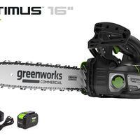 OPTIMUS 48V 16" Top-Handle Chainsaw Powerhead, 48V 4 Ah Battery, 5A Charger | OTS350-T4SC-16