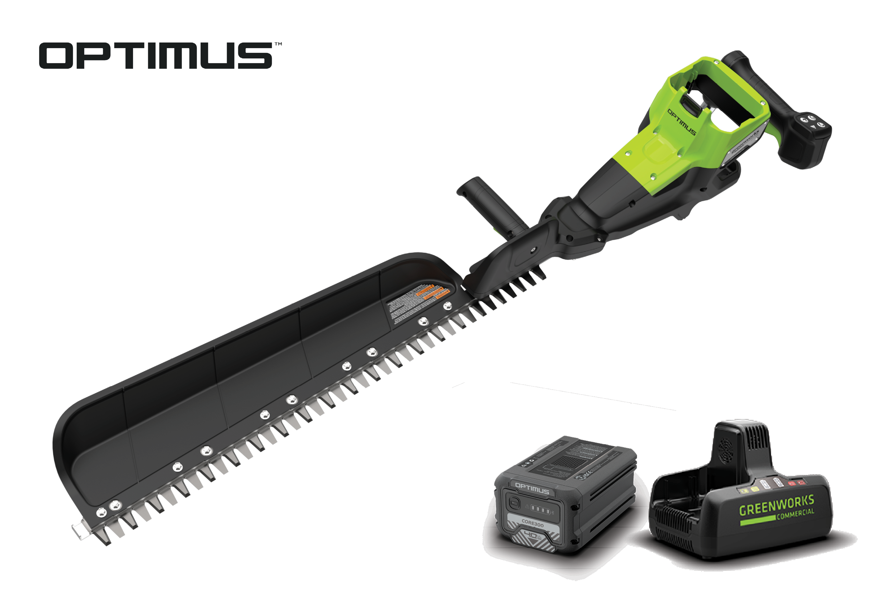 Greenworks 82V OPTIMUS 30" Single-Sided Taille-haie avec (1) Core300 et chargeur double