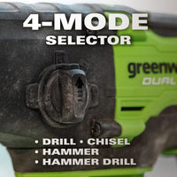 48V/24V Dual-Volt SDS-Plus 2J Rotary Hammer Tool Only | 24BRH1