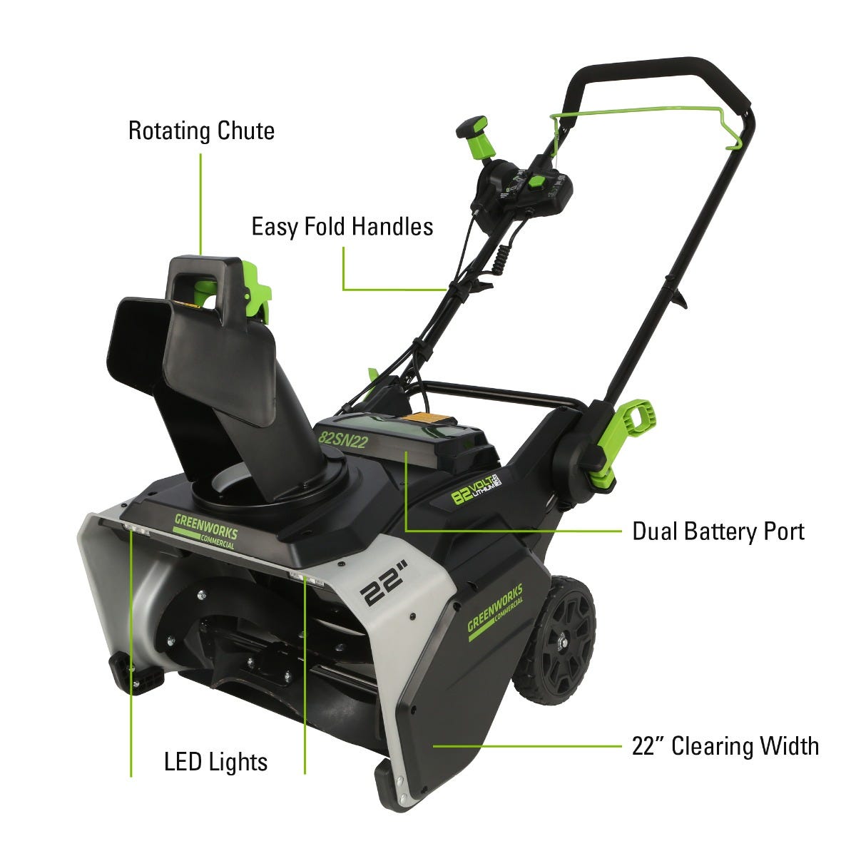 82V Brushless 22" Dual Port Snow Thrower Tool-Only | 82SN22