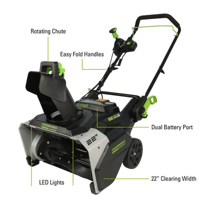 82V Brushless 22" Dual Port Snow Thrower Tool-Only | 82SN22
