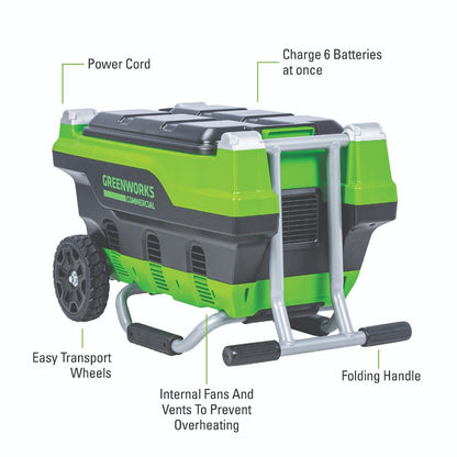 82V Six Port Charger with Six 4Ah Batteries Included (82CH62K-64)