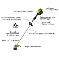 82V 1.2kW String Trimmer with 4Ah Battery and Dual Port Charger | 82ST12-4DP
